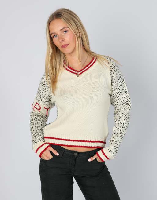Vintage Christine Waber S knitted jumper in cream