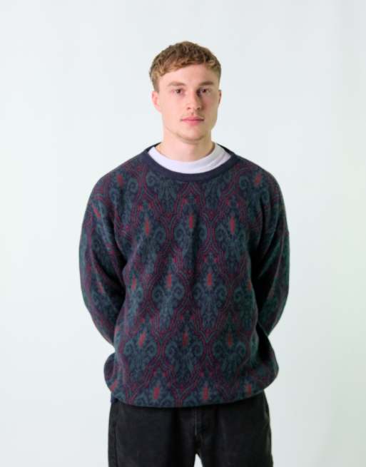 Vintage Clairborne XL Knit Sweatshirt Navy Blue