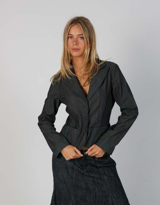Vintage Class M blazer in charcoal grey, 1 of 4