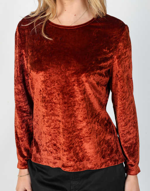 Vintage Claudia Gil S long sleeve top in orange, 4 of 4