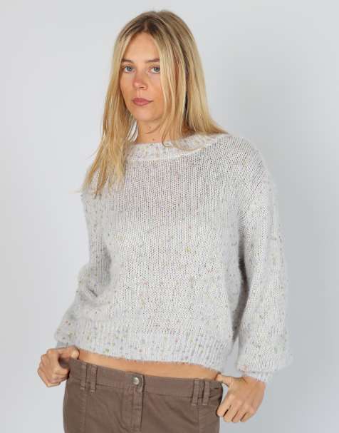 Vintage Clockhouse L knitted jumper in light grey - view 1