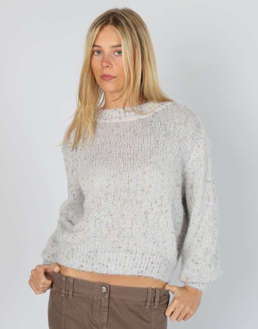 Vintage Clockhouse L knitted jumper in light grey