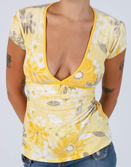 Vintage Clockhouse S blouse in yellow, 2 of 4