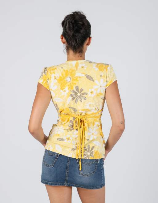 Vintage Clockhouse S blouse in yellow, 4 of 4