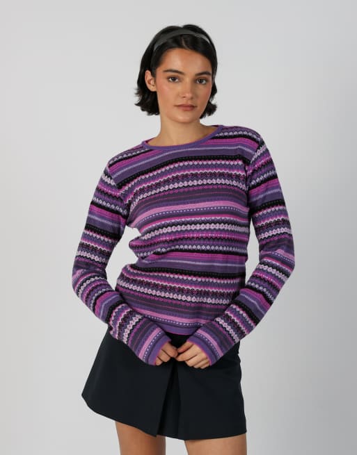Vintage Clockhouse S knitted jumper in purple, 1 of 4
