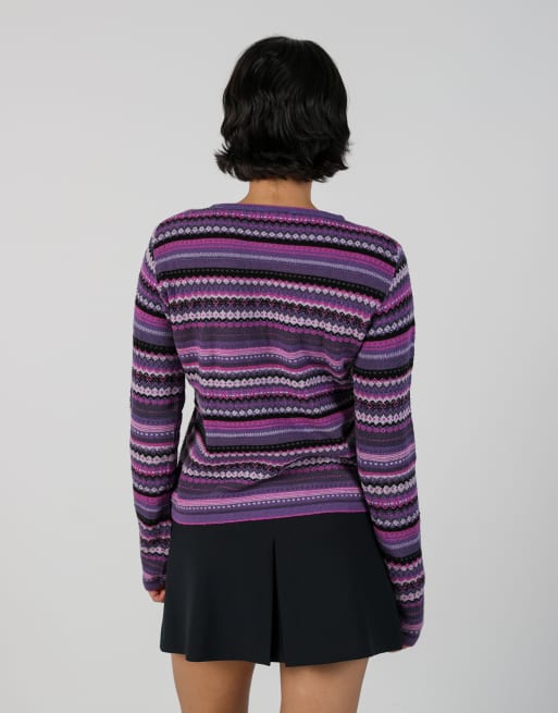 Vintage Clockhouse S knitted jumper in purple, 2 of 4