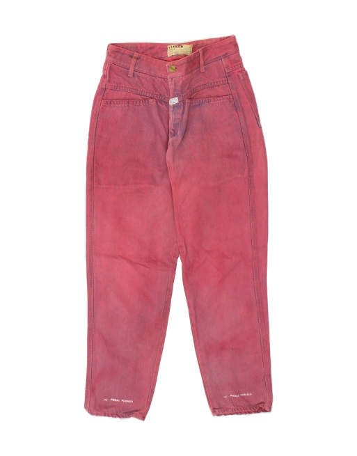 Vintage Closed Size W26 L30 High Waist Tapered Jeans in Red