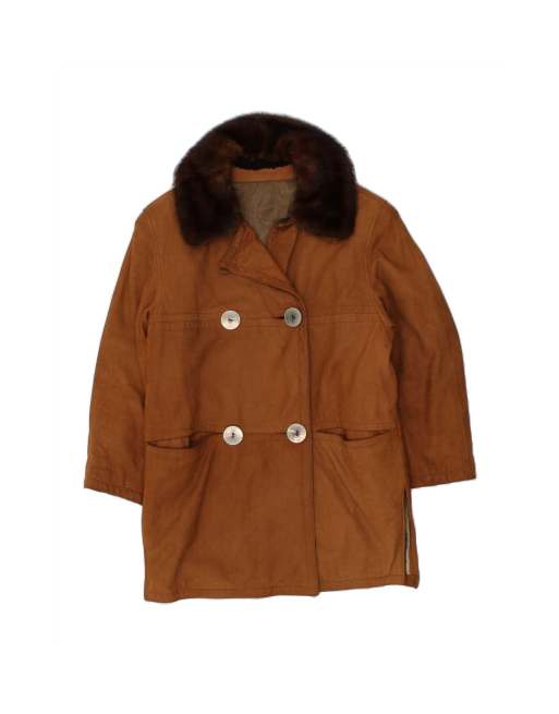 Vintage Coat EU 42 Large In Brown