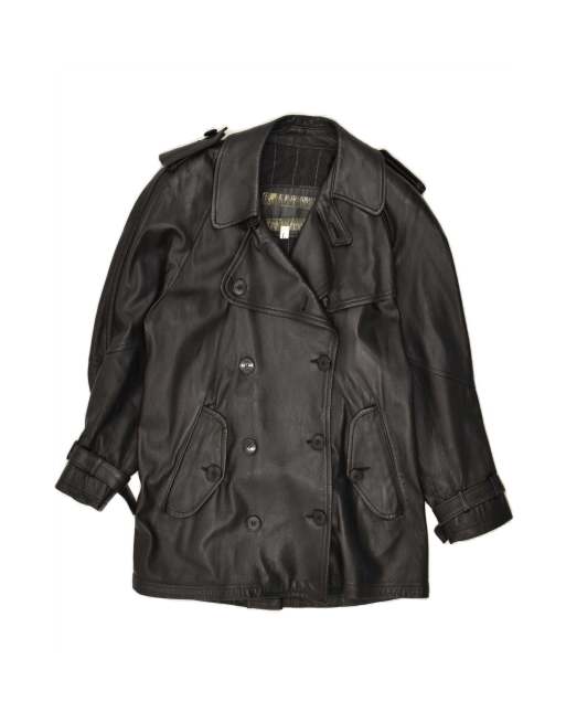 Vintage Coat UK 14 Large In Black