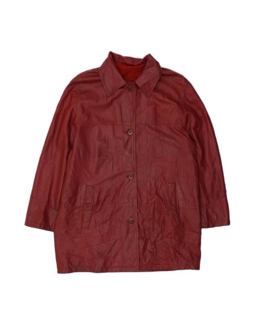 Vintage Coat UK 20 2XL In Burgundy