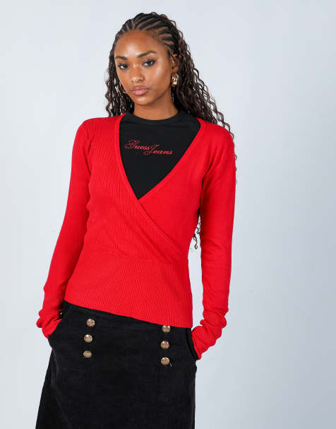 Vintage Coconuda M knitted top in red - view 1
