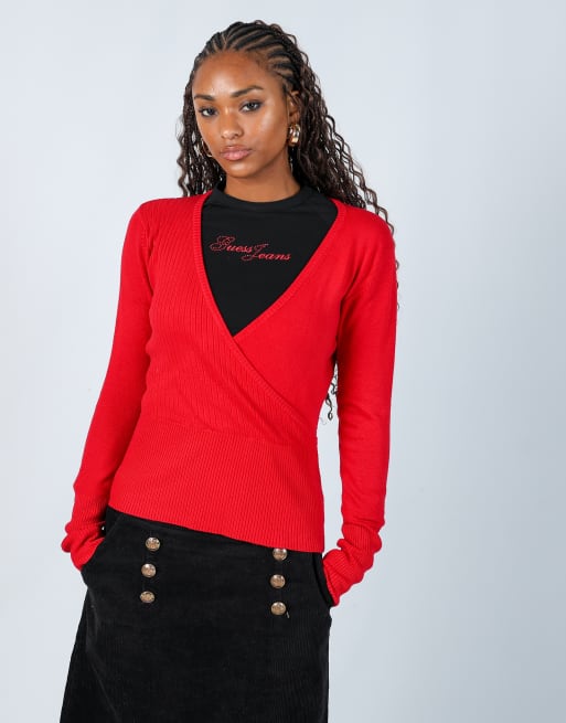 Vintage Coconuda M knitted top in red