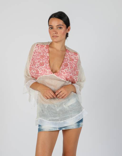 Vintage Coconuda M mesh top in white