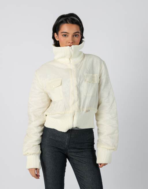 Vintage Coconuda M puffer jacket in cream, 3 of 4