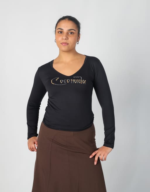 Vintage Coconuda S long sleeve top in black