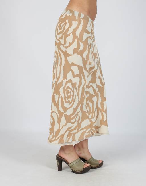 Vintage Coconuda S woven midi skirt in tan, 2 of 4