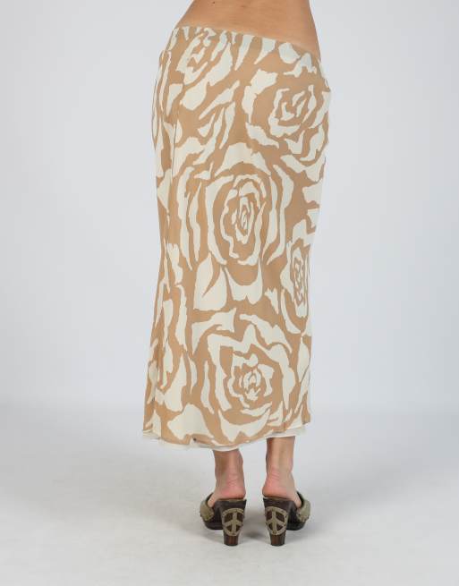 Vintage Coconuda S woven midi skirt in tan, 4 of 4