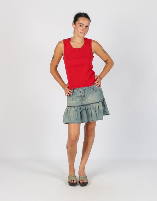 Vintage Colcci M denim mini skirt in light blue