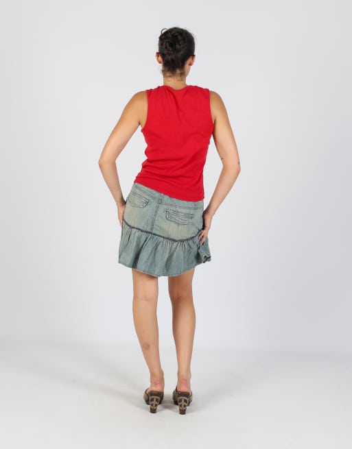Vintage Colcci M denim mini skirt in light blue, 3 of 4