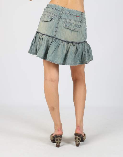 Vintage Colcci M denim mini skirt in light blue, 4 of 4