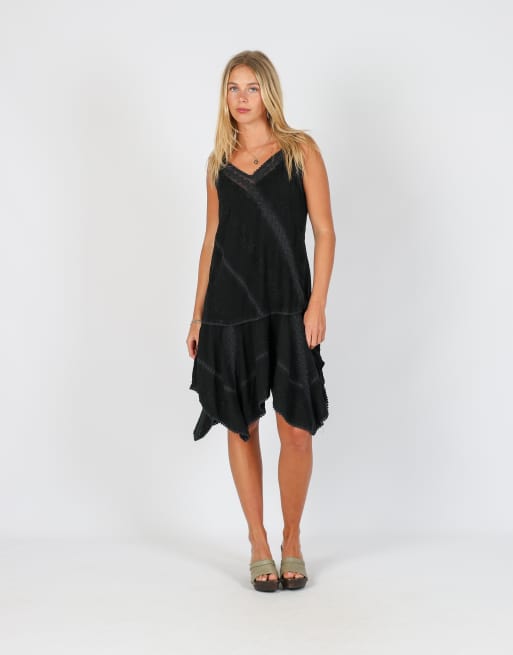Vintage Coline S woven midi dress in black