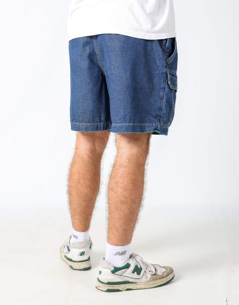 Vintage Columbia 34x19 denim carpenter baggy jorts shorts in blue - view 1