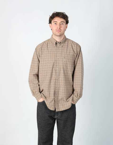 Vintage Columbia l long sleeve shirt in tan - view 1