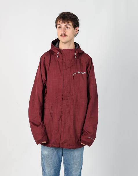Vintage Columbia l rain jacket in burgundy red - view 1
