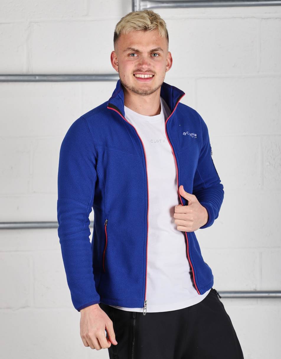 Vintage Columbia Size M hiking zip-up fleece in blue