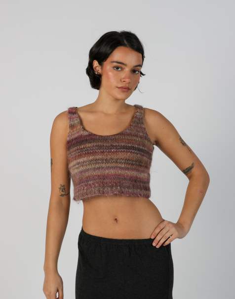 Vintage Come il mane XS knitted vest in multi colured - view 1