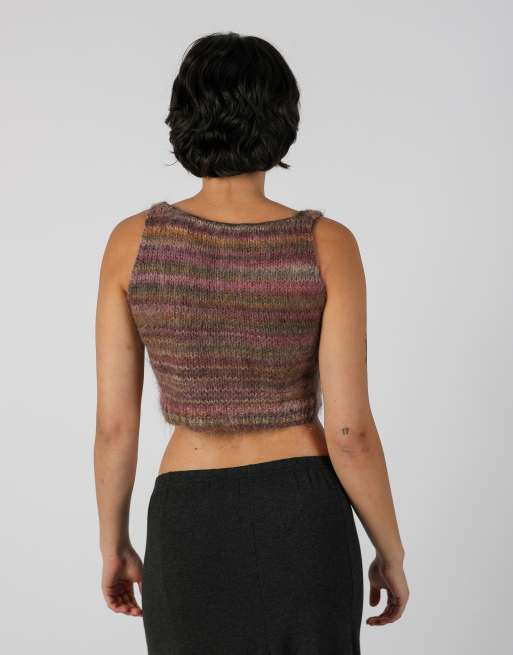 Vintage Come il mane XS knitted vest in multi colured, 2 of 4