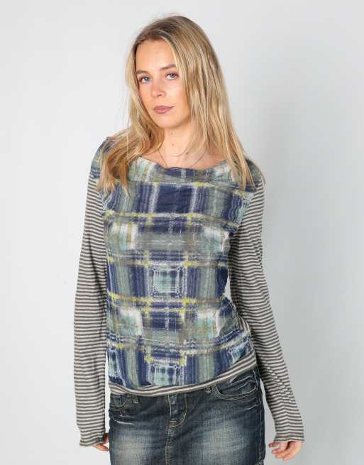 Vintage Comma M long sleeve top in grey
