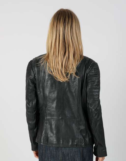 Vintage Conbipel L leather jacket in black, 2 of 4