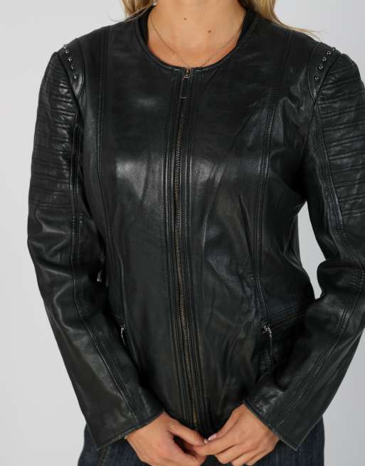 Vintage Conbipel L leather jacket in black, 4 of 4