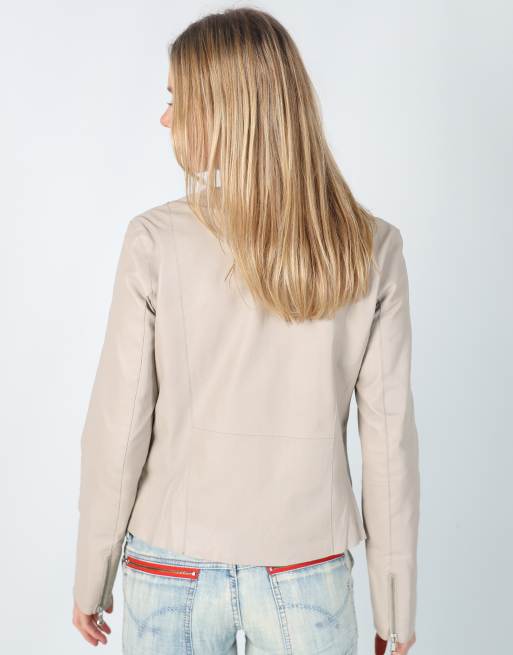 Vintage Conbipel M leather jacket in beige, 2 of 4
