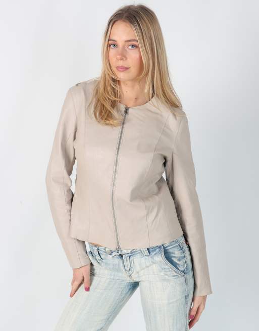 Vintage Conbipel M leather jacket in beige, 3 of 4