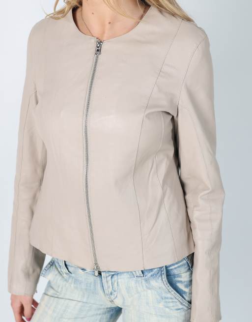 Vintage Conbipel M leather jacket in beige, 4 of 4