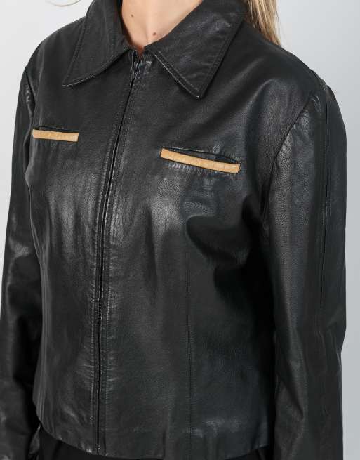 Vintage Conbipel M leather jacket in black, 4 of 4
