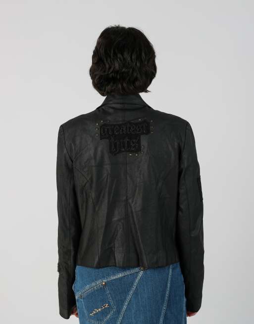 Vintage Conbipel M leather jacket in black, 2 of 4