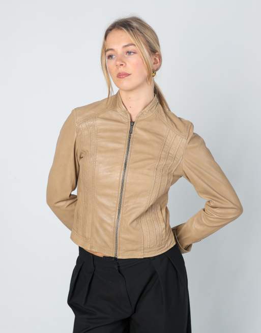 Vintage Conbipel S leather jacket in tan