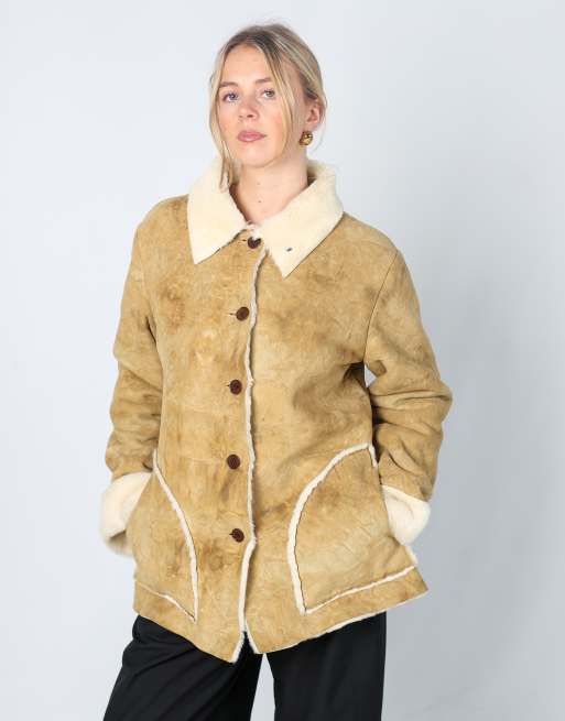 Vintage Conte of Florence L afghan coat in tan