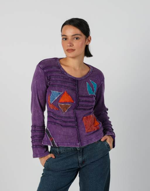Vintage Controcorrente S long sleeve top in purple, 1 of 4