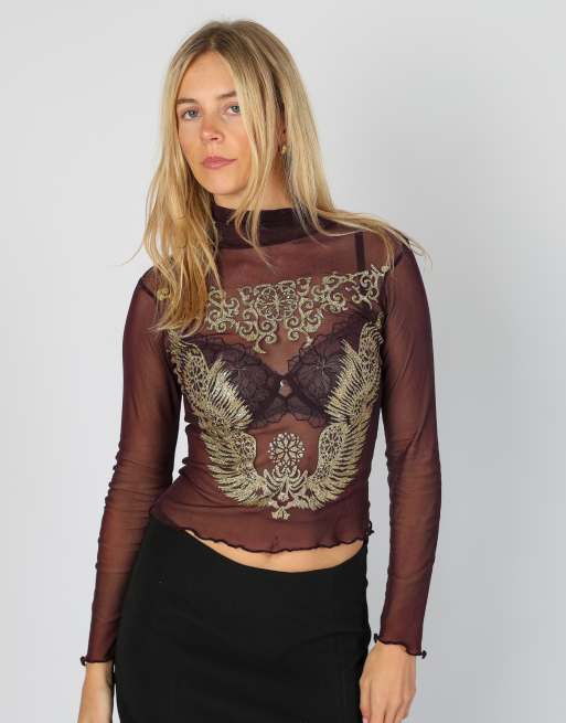 Vintage Controsenso S mesh top in purple