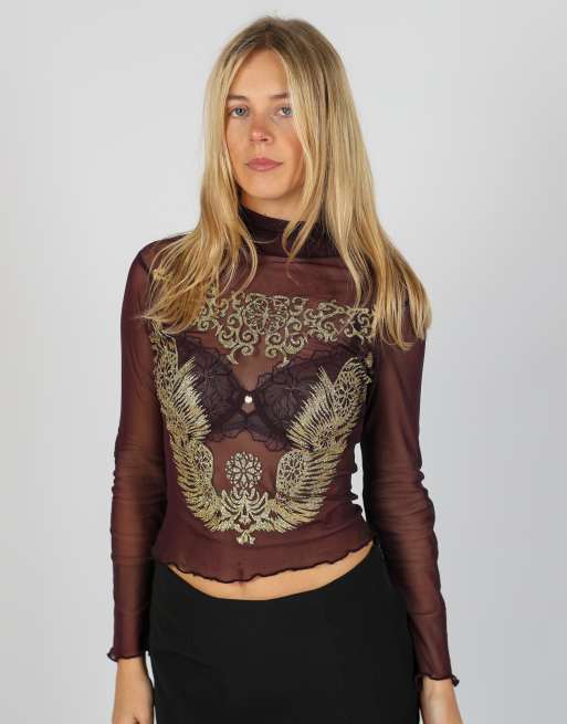 Vintage Controsenso S mesh top in purple, 3 of 4