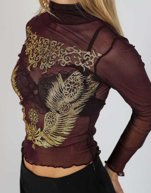 Vintage Controsenso S mesh top in purple, 4 of 4