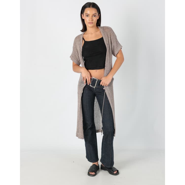 Vintage Cop Copine M Knitted Top Grey | ASOS