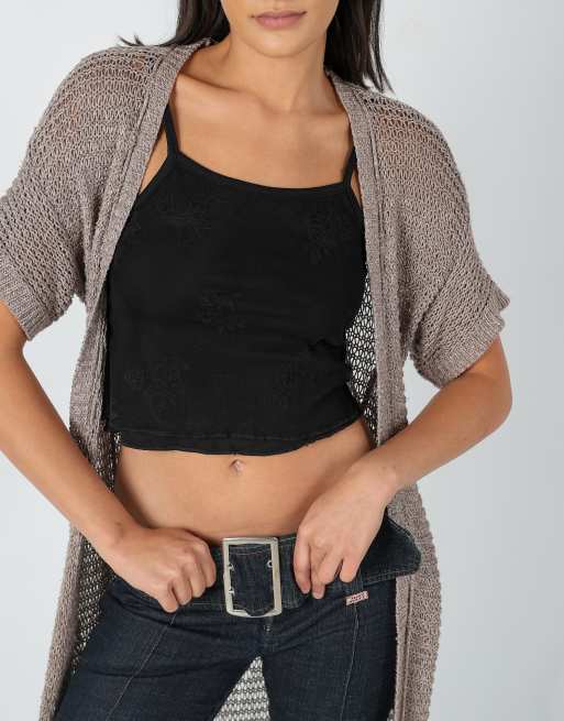 Vintage Cop Copine M Knitted Top Grey | ASOS