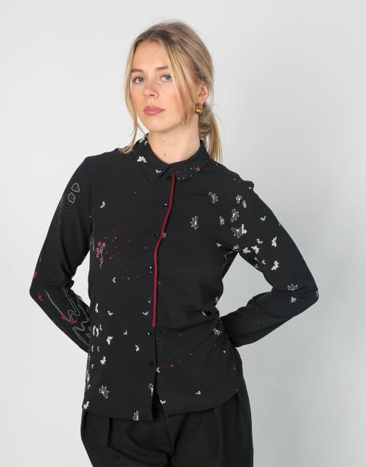 Vintage Cop Copine S blouse in black