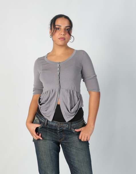 Vintage Cop Copine S cardigan in grey - view 1