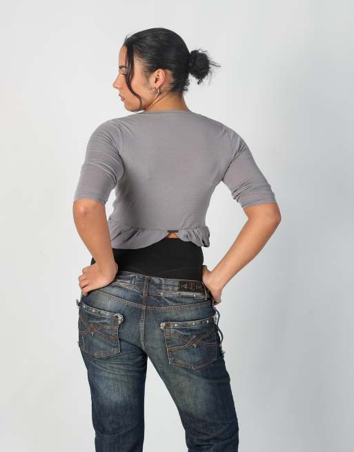 Vintage Cop Copine S cardigan in grey, 2 of 4